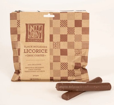 Uncle Johns Mordialloc Choc Coated Licorice 300g